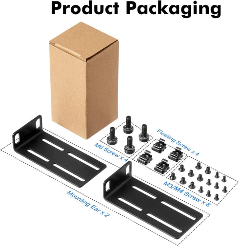 MokerLink Adjustable Rack Mount Ear for 17.3 inch Switches, Compatible for HP/HPE/ProCurve/Aruba/OfficeConnect Network Switch...