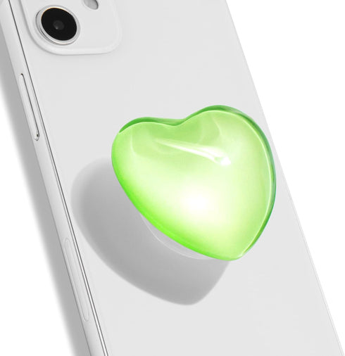 COMMONKUNST Glass Crystal Heart shape Collapsible Expandable Multi Functional Mobile Phone Grip & Kicktand (Green)...