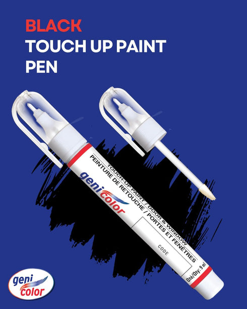 Black Touch Up Paint Pen for All Surfaces - Ideal for Doors, Windows, Metal, PVC, and Aluminum - UV Resistant, High Adhesion, and Durable...