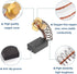 40pcs 10 Sizes Electric Motor Carbon Brushes for Replacement Repair Power Tools and Motors Part Such as Electric Hammer Drills, Circular Saws, Ang...