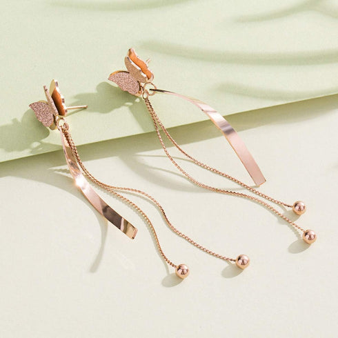 EVEVIC Stainless Steel Butterfly Necklace Earrings Set for Women 14K Gold Plated Hypoallergenic Jewelry Sets...