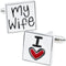 I Love My Wife Square Cufflinks for Men Wedding Dress In Gift Case Classic Square Men's Cufflinks Set for Wedding Party Birthday Anniversary Dress...