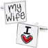 I Love My Wife Square Cufflinks for Men Wedding Dress In Gift Case Classic Square Men's Cufflinks Set for Wedding Party Birthday Anniversary Dress...
