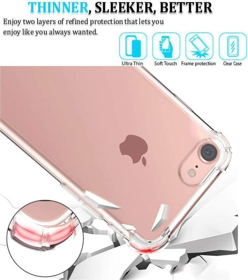 iPhone SE 2nd 2020 New/iPhone SE 3 2022, iPhone 8, iPhone 7 Case, Screen Protector Slim Shock Absorption Reinforced Corner Soft TPU Silicone Clear...