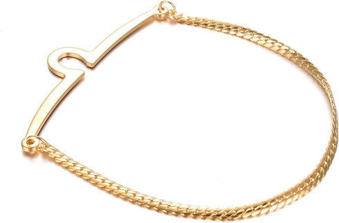 Yoursfs Tie Clip Chain 18K Gold Plated Single Loop Tie Chain Sets for Men Best Gift Personalized...