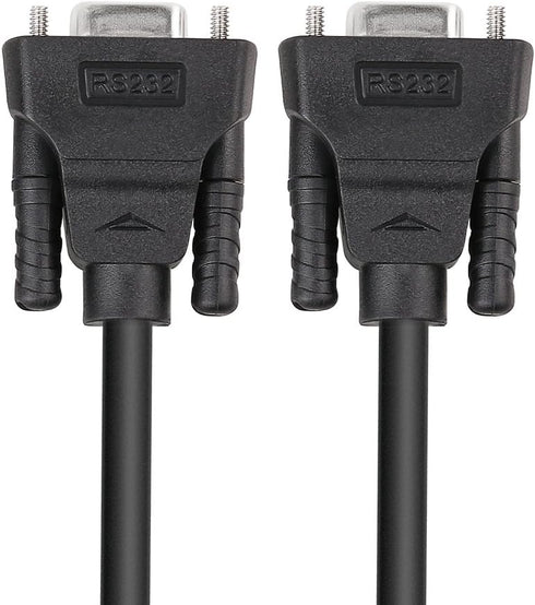 DTECH 6 ft RS232 Serial Cable Female to Female 9 Pin Straight Through (Black, 2 Meters)...