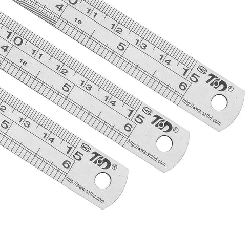 ZZTX Ruler Metal Straight Edge Ruler Stainless Steel Ruler 6 Inch Ruler Set Rulers Bulk 2 Pack...