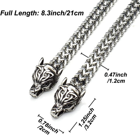 GelConnie Viking Bracelet for Men Thor's Hammer Bracelet Norse Bracelet Viking Arm Rings for Women Stainless Steel Biker Bracelet Viking Dragon Br...