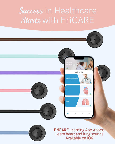 FriCARE Lightweight Stethoscope - Stethoscopes for Nurse Medical Nursing Students - Classic Home Health Diagnostic Kit, StethoMedic Essentials, Li...