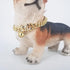 18K Engraved Dog Collar Gold Metal Stainless Steel with Bone Lock 14mm Gold Big Dog Luxury Training Collar Cuban Link Necklace Chain with Bell...
