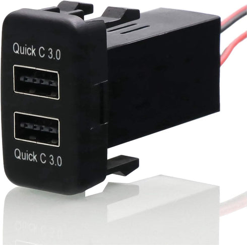 QC3.0 Dual USB Power Socket, Quick Charge Car Charger USB Adapter for Smart Phone PDA Android GPS Use for Toyota VIGO......
