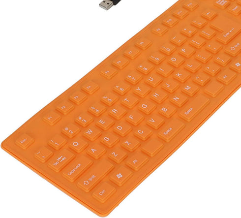 Foldable Silicone Keyboard,108 Keys Waterproof Rollup Keyboard,USB Wired Silicone Keyboard,Mute Keyboard,Soft Touch Keyboard for PC,Laptop,Noteboo...