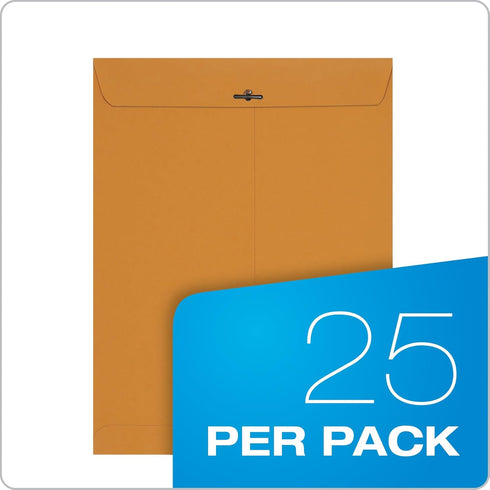 Columbian 9 x 12 Clasp Envelopes, Gummed, 24 lb Kraft Multipurpose Envelopes for Mailing, Storing or Filing Documents, 25 per Pack (COLO340)...