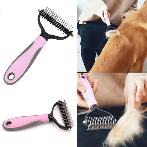 7 PCS Dog Grooming Kits,Pet Shedding Brush?Pet Self-Cleaning Brush with Pet Nail Clipper, Flea Comb and Shampoo Bath Brush...
