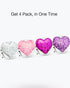QingCo 4 Pack Bling Bling Love Heart Magnetic Clips Heavy Duty, 1.4x1.2in Refrigerator Magnet Clips, Magnetic Money Clip, Metal Magnetic Clips for...