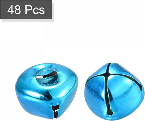 uxcell Jingle Bells, 1" 48pcs Carbon Steel Craft Bells for DIY Christmas, Blue...