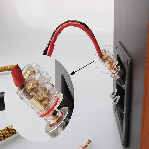 Viborg Audiocrast 4X HiFi Speaker Banana Plug Connectors 4MM BFA Type Dual Screws Locking Speaker Terminals with Heat Shrink Tubing + Allen Wrench...