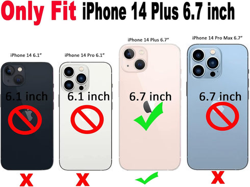 Qokey for iPhone 14 Plus Case 6.7" Curly Wave Edge Design Transparent Bling Glitter Star Shiny Case Cute Clear Transparent Full Protection Soft TP...