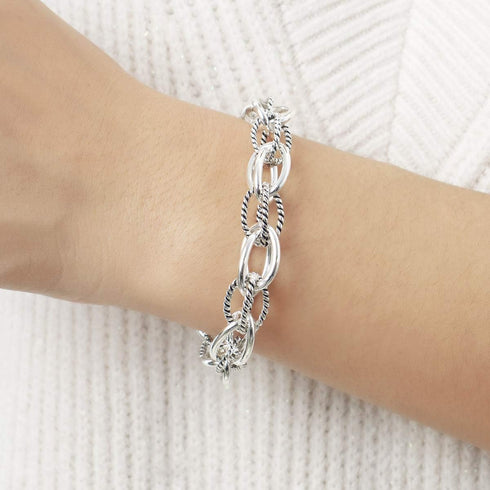UNY JEWEL Luxury Fusion Twisted Cable Link Chain Bracelet for Women Shinny Designer Dupes Statement Jewelry Two Tone Gold Wire Link...