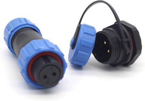 SP13 2pin/3pin/4pin/5pin/6pin/7pin/ 9pin Waterproof Aviation Cable Connectors,Female Plug and Male Socket,LED Light Power Connector (2pin, Panel M...