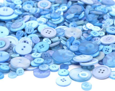 Swpeet 650 Pieces Assorted Sizes Resin Buttons 2 and 4 Holes Round Craft Buttons for Sewing DIY Crafts Children's Manual Button Painting (Light Bl...