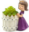 Pretty Girl Flowerpot Resin Purple Dress Succulent Planter Desk Mini Ornament (Idyllic Girl-Pretty)...