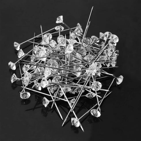 200 PCS Bouquet Pins Flower Pins, 1.5'' Straight Pins Clear Sewing Pins Crystal Diamond Head Pins for Craft Wedding Jewelry Decoration...