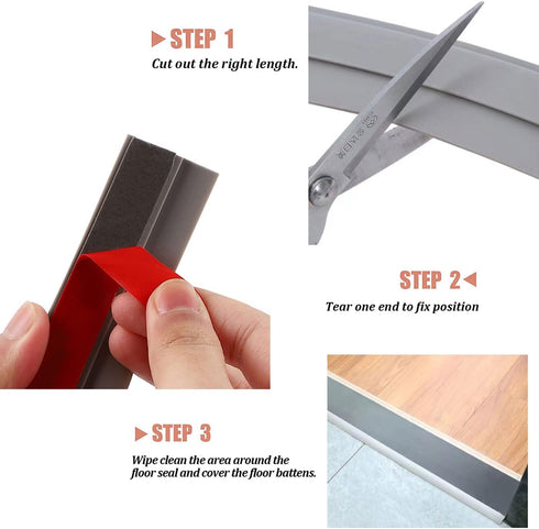 Floor Transition Strip Self Adhesive, PVC Flooring Threshold Edging Trim Suitable for Carpet with a Height Less Than 3 mm Grey, 6.56 feet...