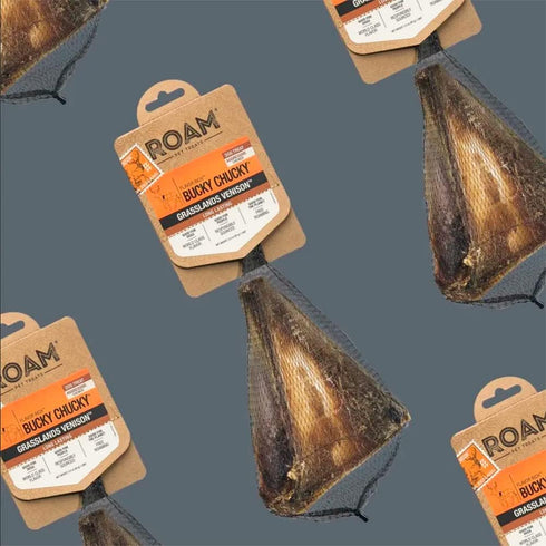 ROAM Pet Treats Bucky Chucky – Grasslands Venison Dog Bone, Single Ingredient, All Natural, Grain-Free, & Gluten-Free...