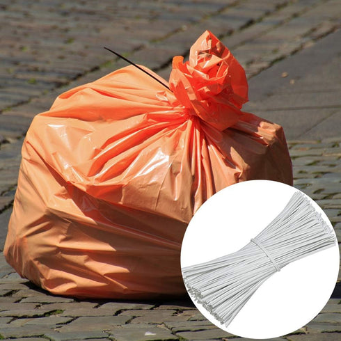 SumDirect 1000pcs 4 Inch Twist Ties - Reusable White Plastic Coated Cable Wire Ties for Bags, Bread,Household and Office...