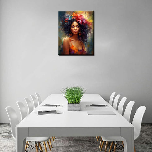 Tucocoo Afro Black Girl Paint by Number for Adults,DIY Digital Oil Painting Kits on Canvas with Brushes and Acrylic Pigment,African American Woman...