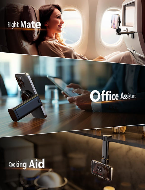 Klearlook for Magsafe Airplane Phone Holder for Flying, Hands-free 360° Rotation Plane Phone Holder for MagSafe Accessories, Magnetic Phone Holder...