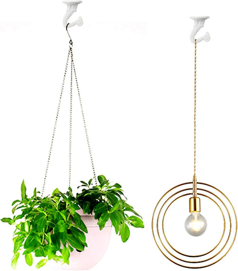 GoodtoU 10 Sets Ceiling Hooks Heavy Duty Swag Hook with Hardware for Hanging Plants Ceiling Installation Cavity Wall Fixing White...