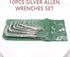 10pcs Silver Allen Wrenches Set, 1.5-10 mm Hex Key Key Chain Set, Portable L Shape Bike Allen Wrench Repair Tool...