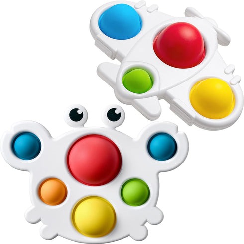 Baby Simple Sensory Toys, Simple Fidget Toys Silicone Flipping Crab & Airplane Board, Best Fidget Toy for Early Educational Toddler Baby Gifts, St...
