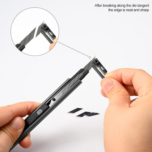 FOSHIO Retractable Utility Knife with 30 Degree Snap Off Blade 9MM, Box Cutter for Carton, Cardboard and Box, Office, Home Use, 3 Pack Black Alumi...