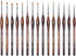 Transon Artist Detail Paint Brushes with Case 15pces for Model Miniature Painting, Nylon, Dark Brown...