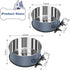 Dog Kennel Bowls for Crates, Hanging Dog Crate Water Bowls No Spill, 2 Pack Kennel Food Water Bowl Mountable Cage Accessories, Stainless Steel Pet...