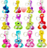 20 Packs Rainbow Bulk Music Mini Pop Guitar Bubble Fidget Keychain Gift for Holiday Kids Boys Girls Beach Party Favors and Classroom Student Prize...