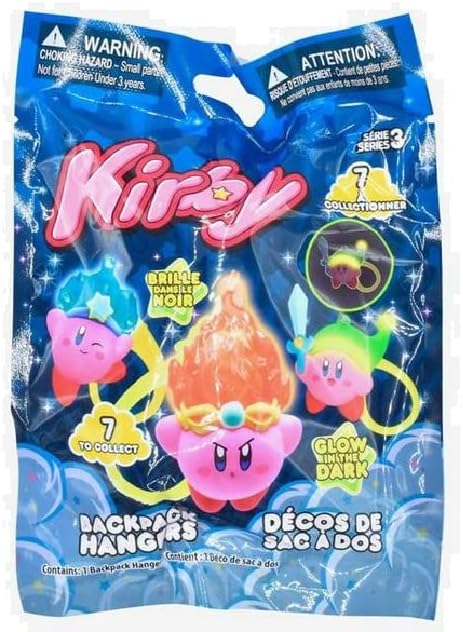 Kirby Series?3 Glow?in?The?Dark Backpack Hanger – Official Just Toys LLC Blind?Bag Collectible (1?in?24 Rare GID Character)...