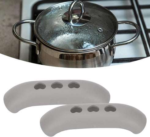 Dioche 2Pcs Silicone Hot Handle Holder Kitchen, Heat Resistant Non Slip Pot Grip Handle Sleeve, Easy Install Cast Iron Handle Cover Potholder for ...