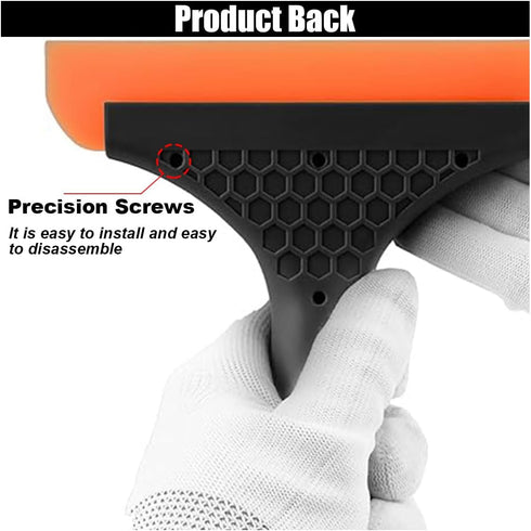 Car Flexible Silicone Squeegee, 5.9" Blade and 7.5" Long Handle Scraper, Auto Water Blade, Water Wiper for Car Window Windshield Mirror Bathroom G...