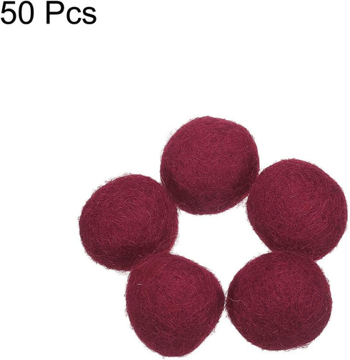 PATIKIL Wool Felt Balls Beads Wool Felting Pom 2cm 20mm Dark Red for Home Crafts Handcrafts Project DIY Pack of 50...