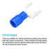 uxcell 100 Pcs Insulated U-Type Wire Connector Electrical Crimp Terminal 22-16 AWG for Electrical Projects Blue...