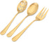 Matte Gold Serving Set?SHARECOOK 5-Piece 18/0 Stainless Steel Large Hostess Set with Round Edge, Satin Finished, Dishwasher Safe -Spoons, Forks,Bu...