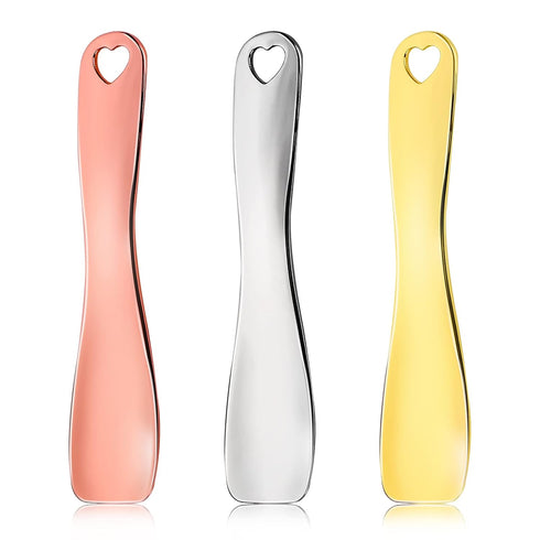 3 PCS Metal Cosmetic Spoon Skincare Spatula Stick Applicator Beauty Spa Mini Spoon Skin Care Facial Cream Mask Scoop Makeup Tools for Facial DIY M...