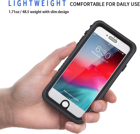 Lanhiem for iPhone 8 Plus Case, for iPhone 7 Plus Case, IP68 Waterproof Dustproof Case with Built-in Screen Protector, Full Body Protective Cover ...