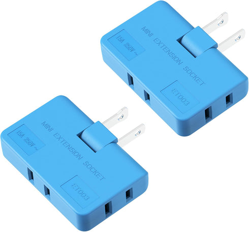 Flat Wall Plug Adapter AC Outlet Extender, 2-Prong Swivel Mini Indoor Wall Tap Plug, Outlet Splitter (Quick & Space Save) Perfect for Home and Tra...
