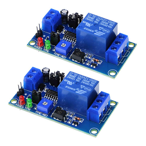 2PCS DC 12v Delay Relay Switch Turn On Off Switch Module with Time Timer Timing Adjustable Potentiometer LED Indicator Display......