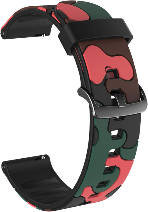 ZKCREATION Replacement Watch Band 22 mm Fitness Tracker Activity Tracker Camouflage Red...
